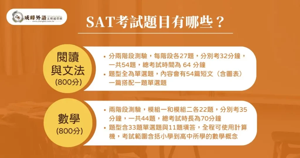 『2025 SAT 考試總整理』 SAT 日期、準備、門檻一次看! 1 SAT 分數總共幾分? SAT 考試題目有哪些?